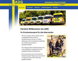 Bild der Startseite von http://adg-ambulanz.de