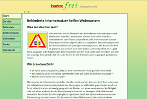 Bild der Startseite von http://barrierefrei.idealseiten.de