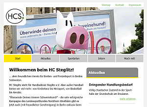 Bild der Startseite von http://hcsteglitz.de