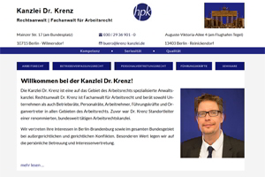 Bild der Startseite von http://krenz-kanzlei.de